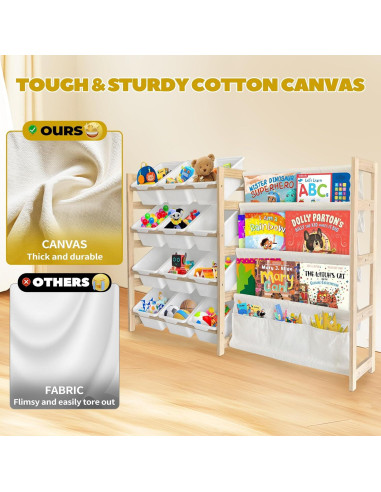 Organizador de Juguetes EXPERLAM - Estante Blanco 4 Niveles