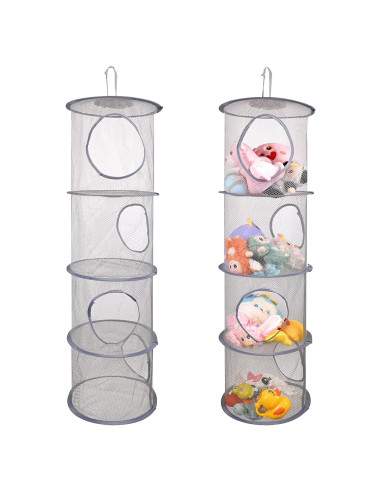 Organizador de Animales de Peluche ChezMax 4 Niveles Gris