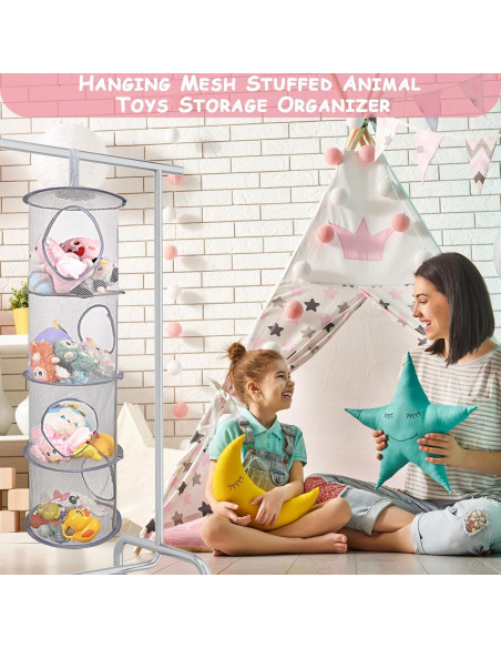 Organizador de Animales de Peluche ChezMax 4 Niveles Gris Organizador de Animales de Peluche ChezMax 4 Niveles Gris