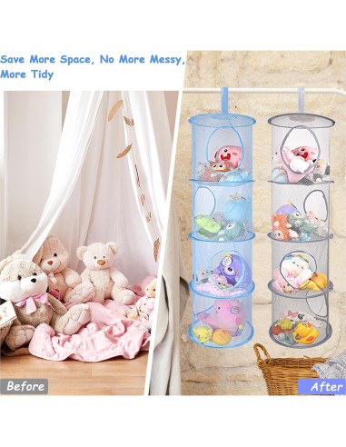 Organizador de Animales de Peluche ChezMax 4 Niveles Gris