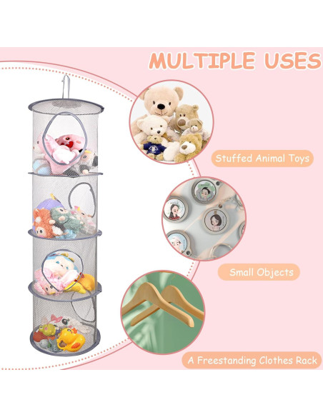 Organizador de Animales de Peluche ChezMax 4 Niveles Gris Organizador de Animales de Peluche ChezMax 4 Niveles Gris