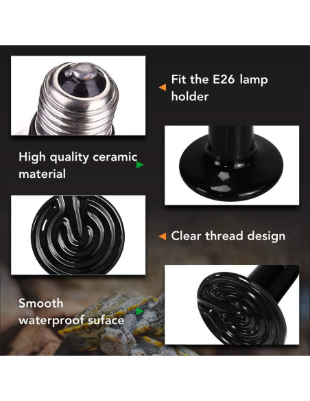 Bombilla de Calor Cerámica Simple Deluxe 150W Paquete de 2