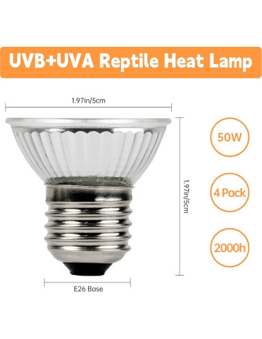 Lámpara de Calor UVA UVB 50W REPTI HOME para Reptiles 4P