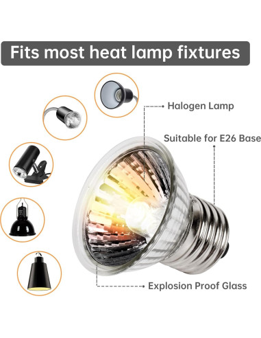 Lámpara de Calor UVA UVB 50W REPTI HOME para Reptiles 4P