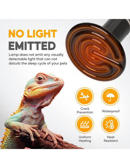 Lámpara de Calor Cerámica HealSmart 150W 2-Pack para Reptiles