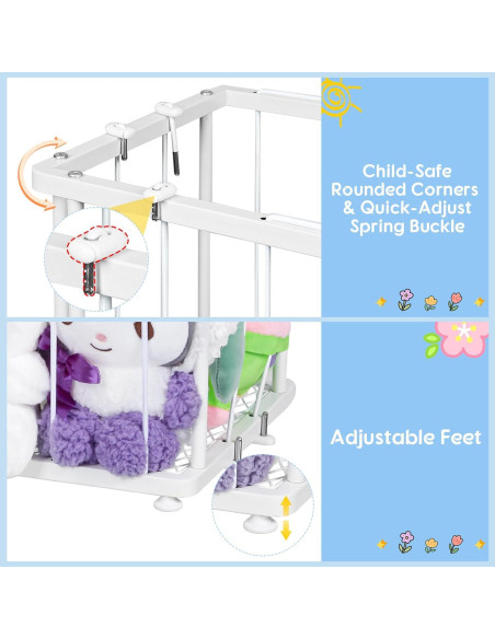 Organizador de Peluches de Metal Blanco - Almacenamiento Pared/Suelo