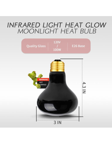 Lámpara de Calor Nocturna 100W FIVEAGE para Reptiles - Paquete de 2