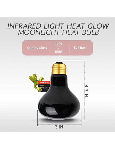 Lámpara de Calor Nocturna 100W FIVEAGE para Reptiles - Paquete de 2