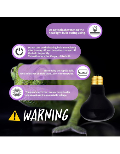 Lámpara de Calor Nocturna 100W FIVEAGE para Reptiles - Paquete de 2
