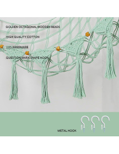 Hamaca de Peluches Colgante Amdermi Verde 150x99 cm 2