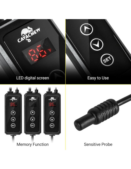Termostato Digital CAVACHEW para Reptiles 300W PID LED