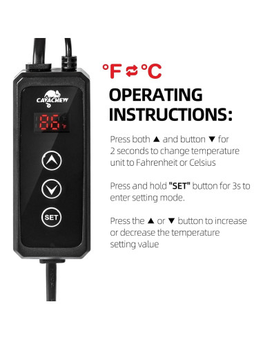 Termostato Digital CAVACHEW para Reptiles 300W PID LED