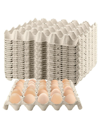 20 Bandejas de Huevos KOHAND 30x30cm Pulpa Grises Blancas