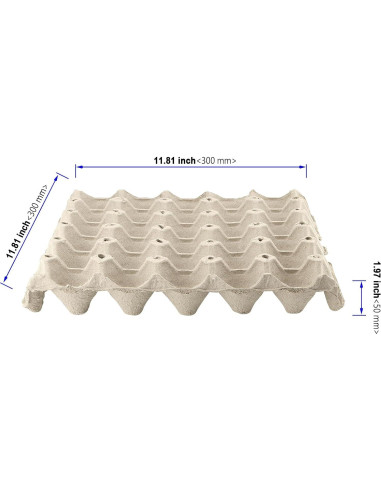 20 Bandejas de Huevos KOHAND 30x30cm Pulpa Grises Blancas