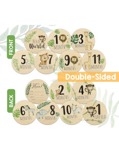 Tarjetas de Hitos Mensuales de Madera EnjoyMyDesign Safari 2