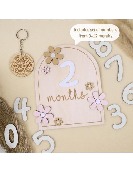Carteles Mensuales de Hitos para Bebés DUTHUDU - Madera Neutra