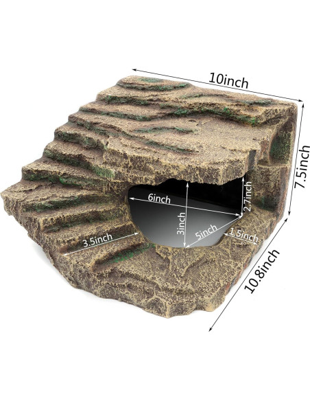 Escondite de Resina para Reptiles JIHAQUA Cueva Extra Grande