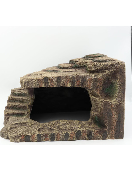 Escondite de Resina para Reptiles JIHAQUA Cueva Extra Grande