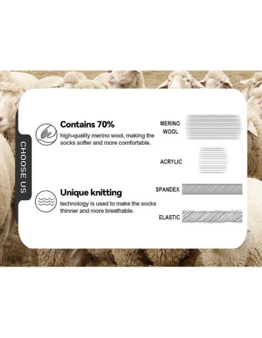 Calcetines Térmicos de Lana Merino Bonangel para Hombres 3 Pairs