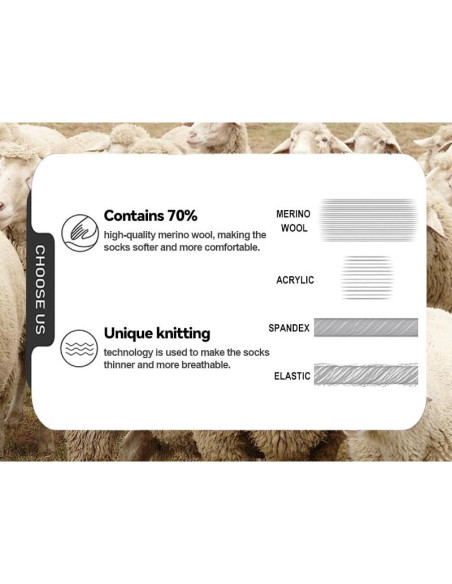Calcetines Térmicos de Lana Merino Bonangel para Hombres 3 Pairs