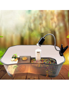 Tanque para Tortugas PINVNBY 40x23x13 cm, Plástico Seguro y Duradero 2