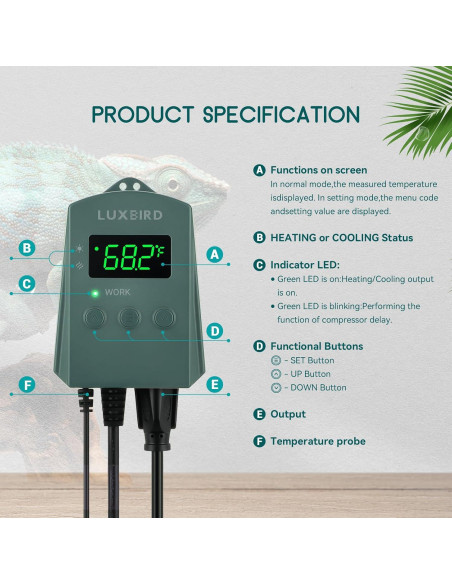 Almohadilla Térmica Luxbird 20x30 cm con Termostato Digital