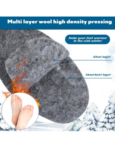 10 Pares de Plantillas de Lana de Fieltro Cutecrop - Talla 25 cm