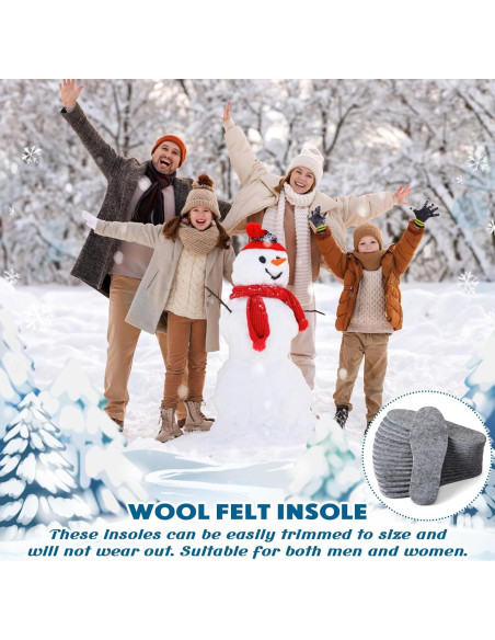 10 Pares de Plantillas de Lana de Fieltro Cutecrop - Talla 25 cm