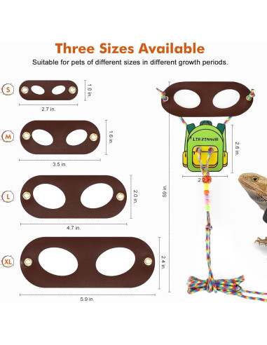 Arnés Ajustable para Lagartija Dragón Barbudo Likzinwa - 4 Tamaños
