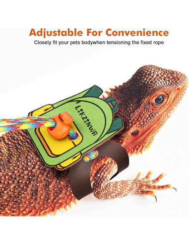 Arnés Ajustable para Lagartija Dragón Barbudo Likzinwa - 4 Tamaños