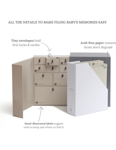 Caja de Recuerdos Deluxe Savor para Bebés - Organizador Neutro