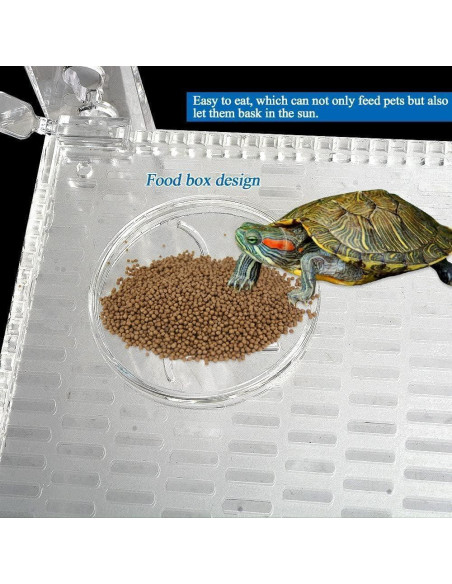 Plataforma de Sol Bañera para Tortugas AnRui Acrílico Grande