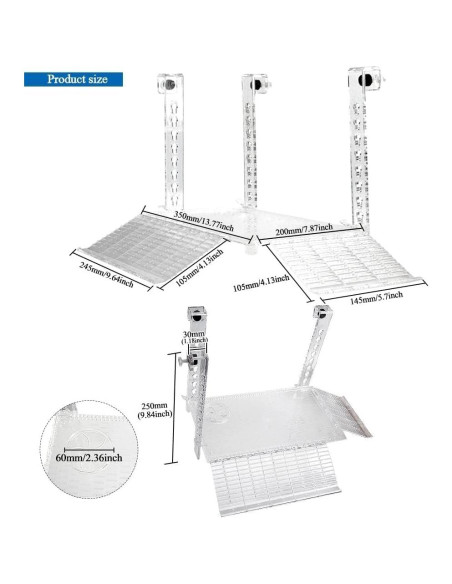 Plataforma de Sol Bañera para Tortugas AnRui Acrílico Grande