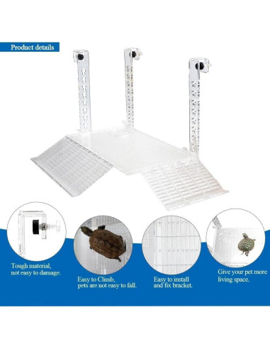 Plataforma de Sol Bañera para Tortugas AnRui Acrílico Grande