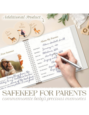 Libro de Recuerdos para Bebés Molly - 110 Páginas Tapa Dura