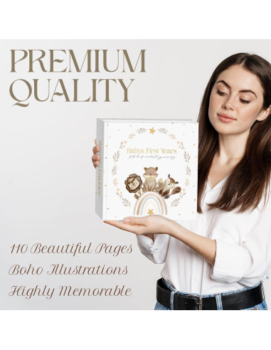 Libro de Recuerdos para Bebés Molly - 110 Páginas Tapa Dura