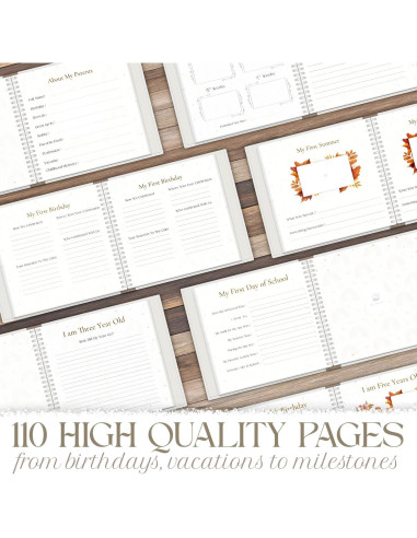 Libro de Recuerdos para Bebés Molly - 110 Páginas Tapa Dura