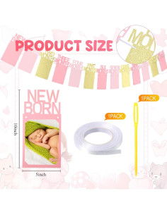 Banner de Fotos Primer Cumpleaños Buryeah Rosa y Dorado 2