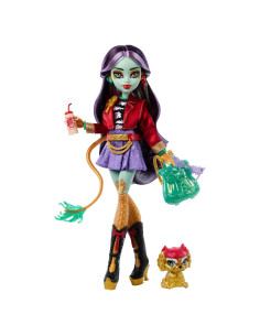 Muñeca Monster High Jinafire Long con Mascota y 7 Accesorios