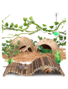 Accesorios para Terrario QUOZUO - Vides y Escondites para Reptiles