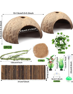 Accesorios para Terrario QUOZUO - Vides y Escondites para Reptiles 2