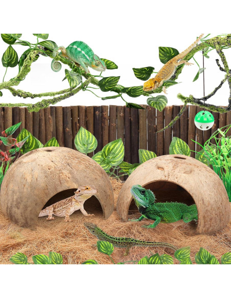 Accesorios para Terrario QUOZUO - Vides y Escondites para Reptiles