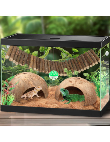 Accesorios para Terrario QUOZUO - Vides y Escondites para Reptiles
