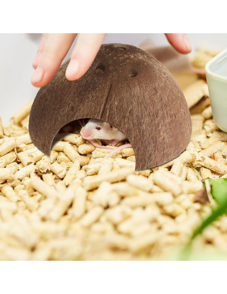 6 Refugios de Coco para Reptiles Woanger - Escondites Naturales 12.7 cm