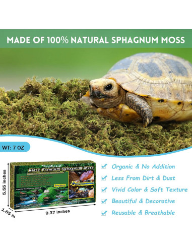 Musgo Sphagnum Premium Riare 198 g para Reptiles y Terrarios