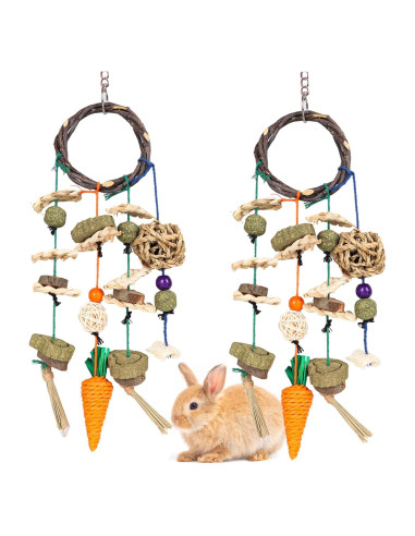 Juguetes para Roer Grddaef para Conejos y Hámsters - Paquete de 2
