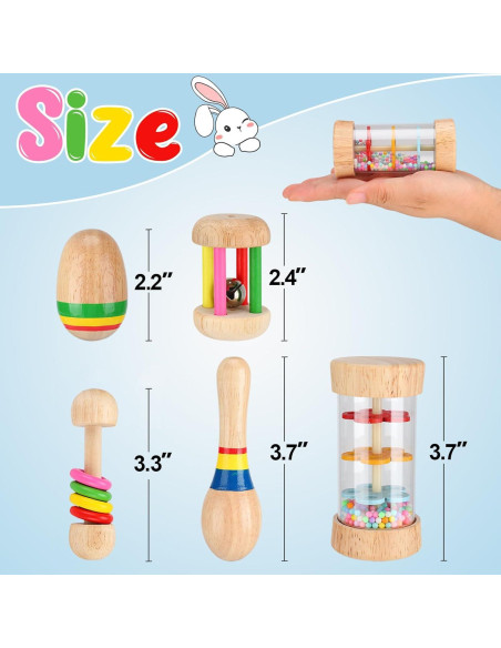 Juguetes de Madera para Conejos MEWTOGO 5 Pcs Seguros y Resistentes