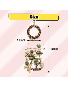 Juguetes Masticables Colgantes DaToo para Conejos 47x23cm 2