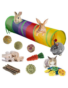 Túnel y Juguetes para Conejos Mechpia - 96.5x20.1cm