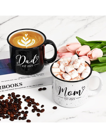 Tazas Mamá y Papá Maustic 15 Oz, Regalos para Nuevos Padres